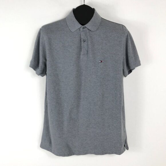 Tommy Hilfiger The 1985 Classic Fit Polo Shirt Men's Large Gray Casual Golf - Picture 1 of 11